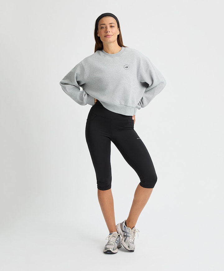 Flattering High Waist Capri tight zwart