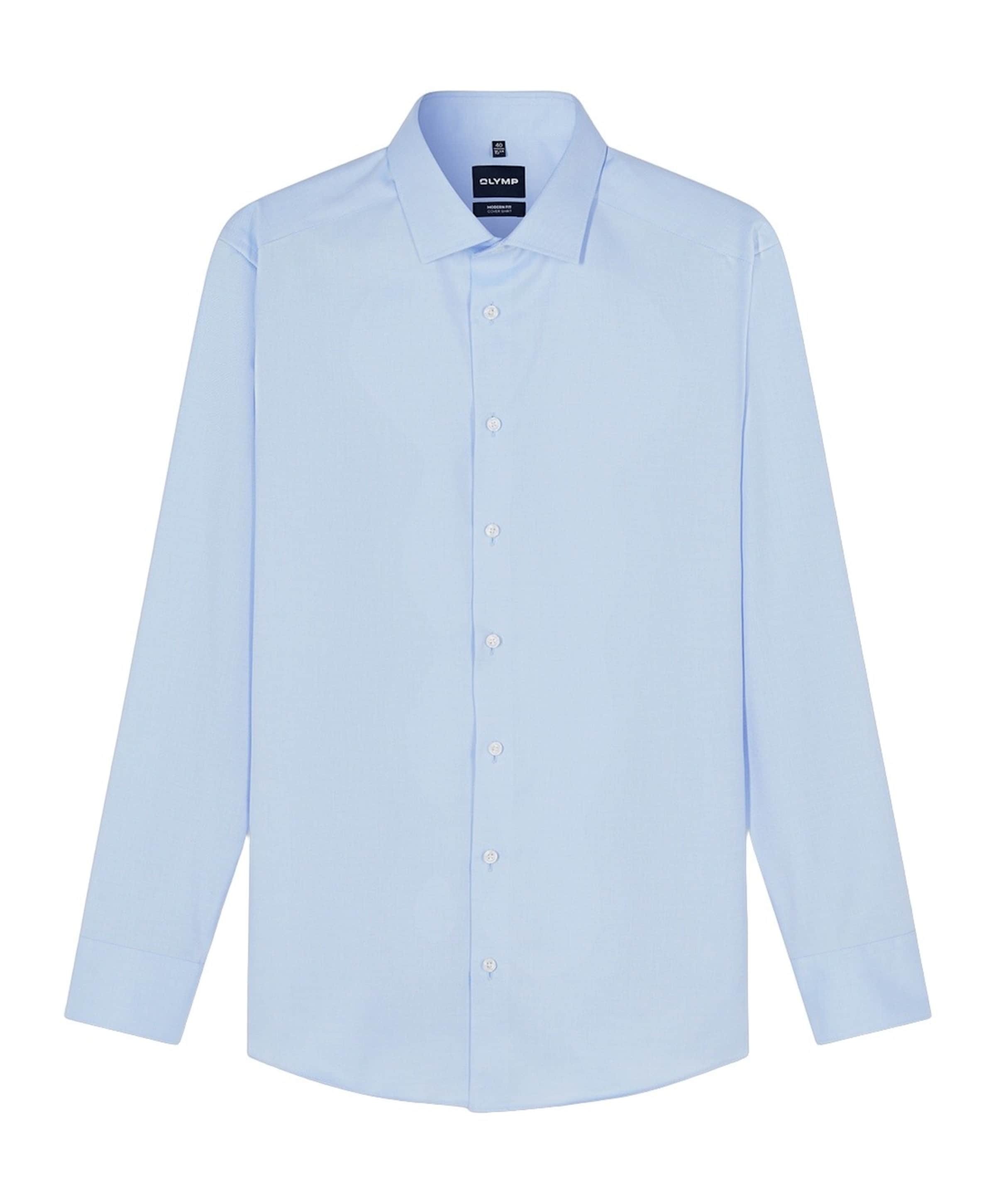 Heren overhemd lange mouw blauw