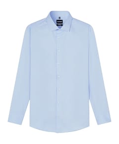 Heren overhemd lange mouw blauw