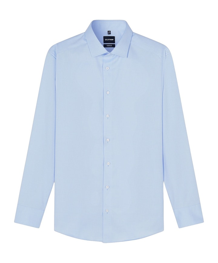 Heren overhemd lange mouw blauw
