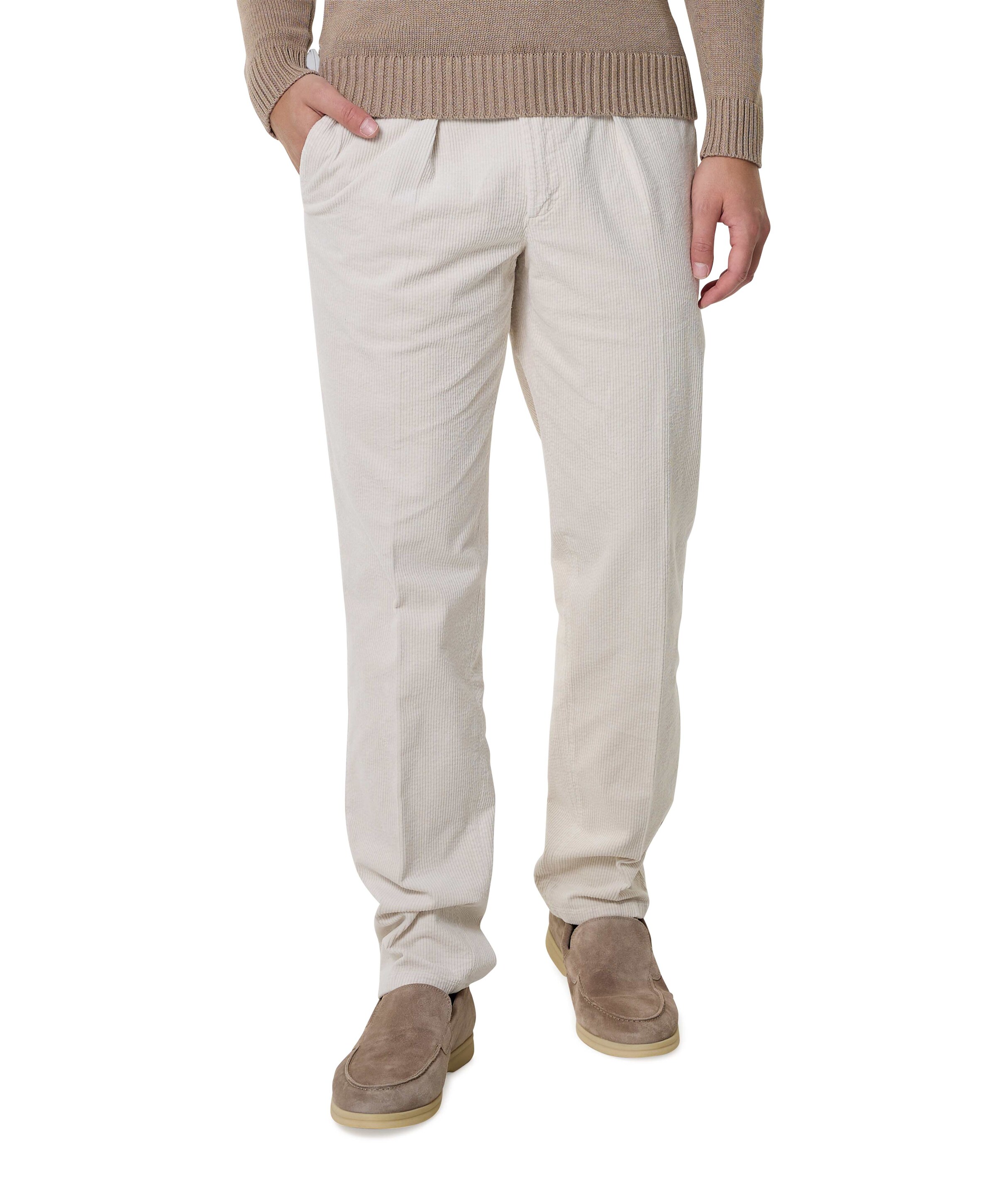 CORD RLX OFF WHITE broek ecru