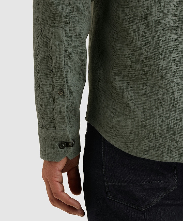 Heren overhemd lange mouw groen