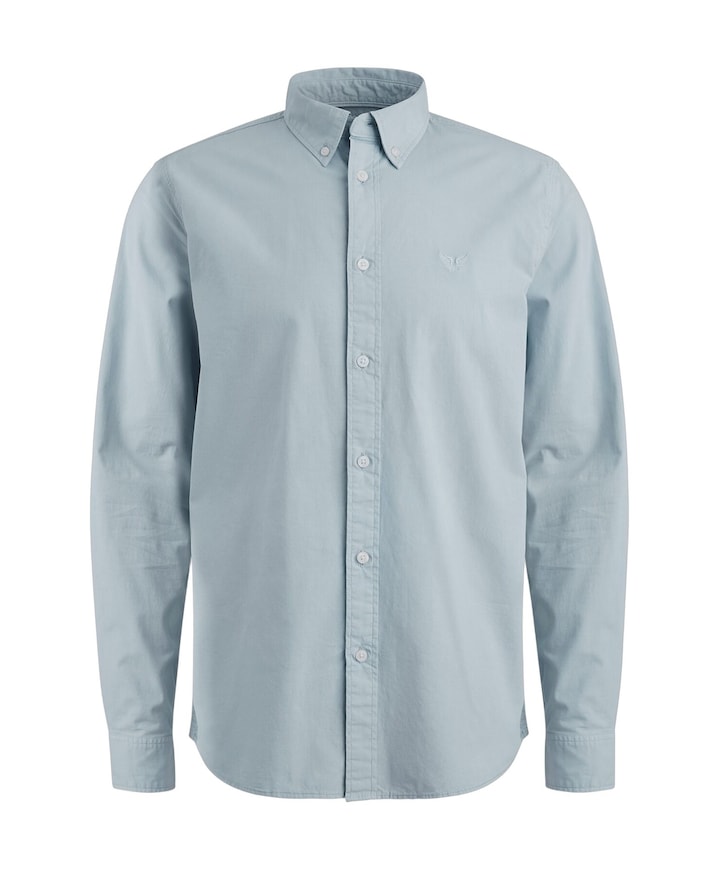 Heren overhemd lange mouw blauw