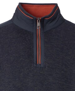 Heren trui met rits blauw