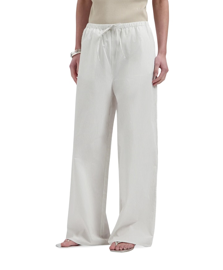 Stripe drapey dames broek ecru