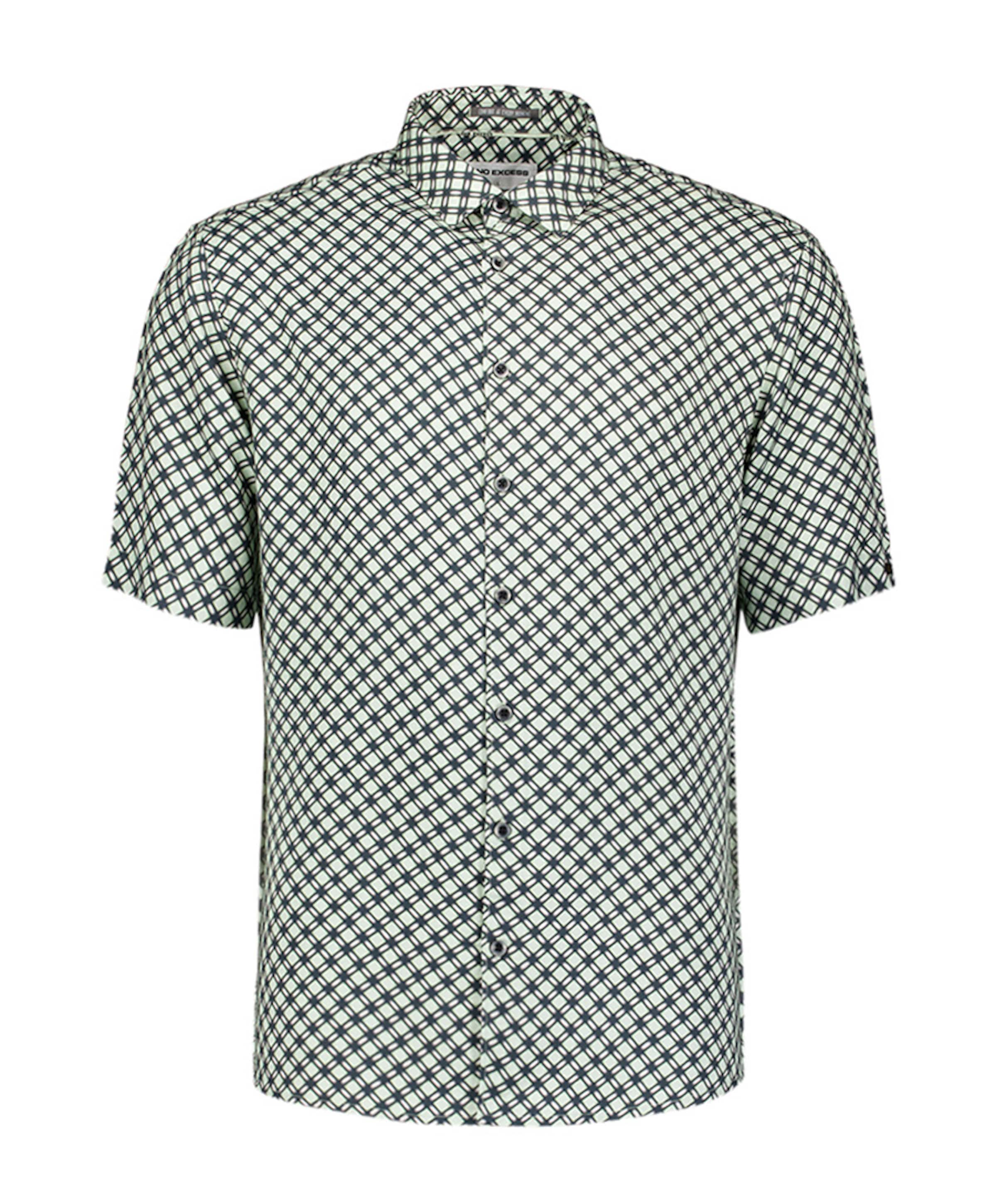 Heren overhemd korte mouw groen