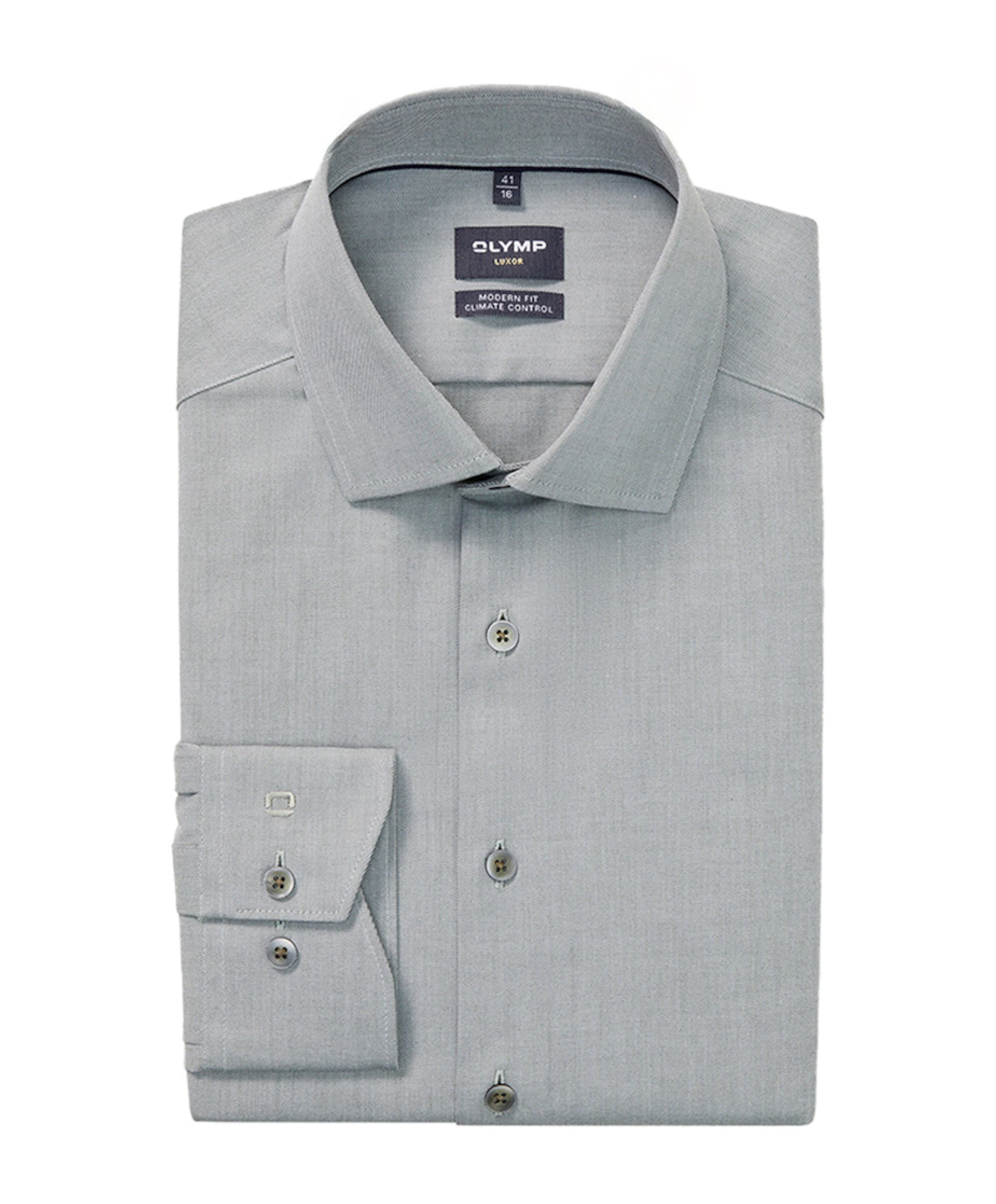 Heren overhemd lange mouw groen