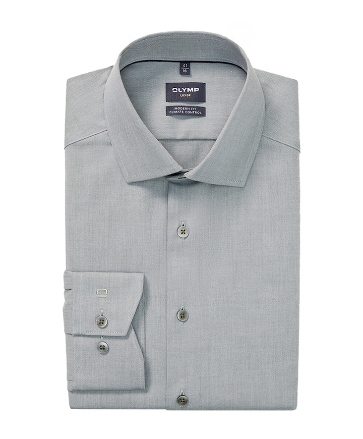 Heren overhemd lange mouw groen