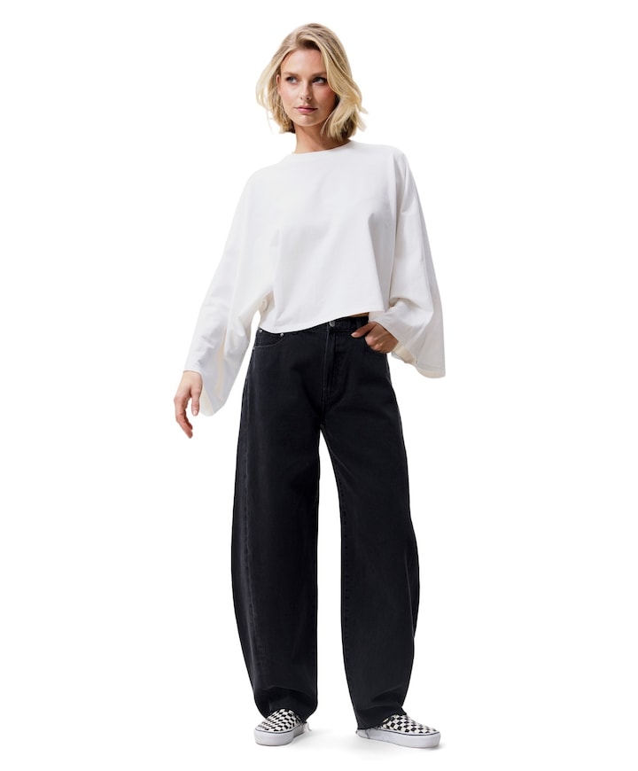 Super barrel fit jeans dames jeans zwart