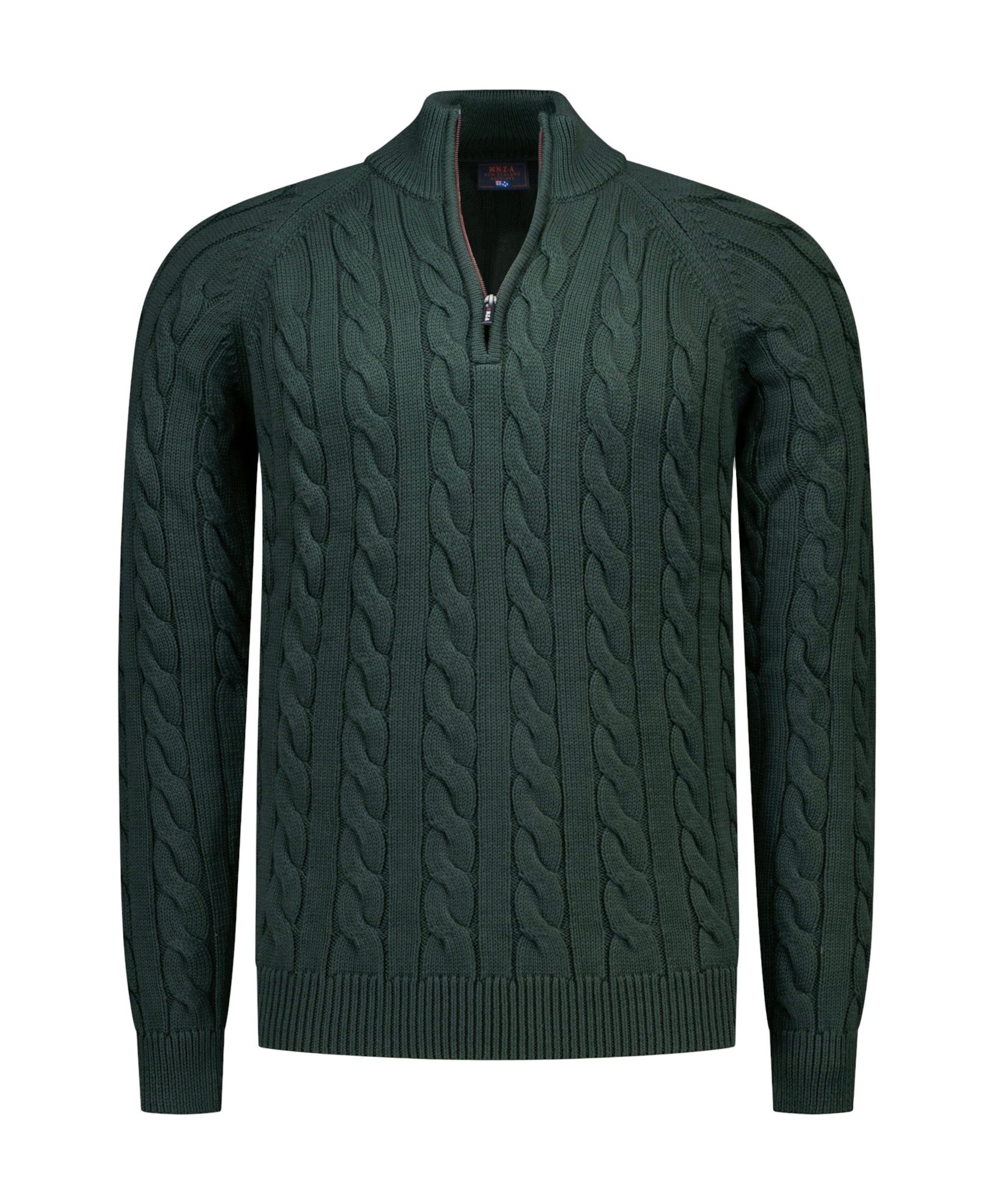 Heren trui met rits groen