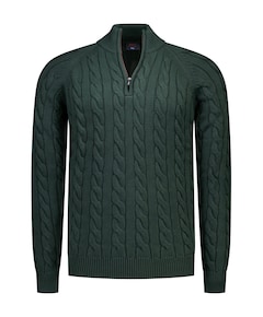 Heren trui met rits groen