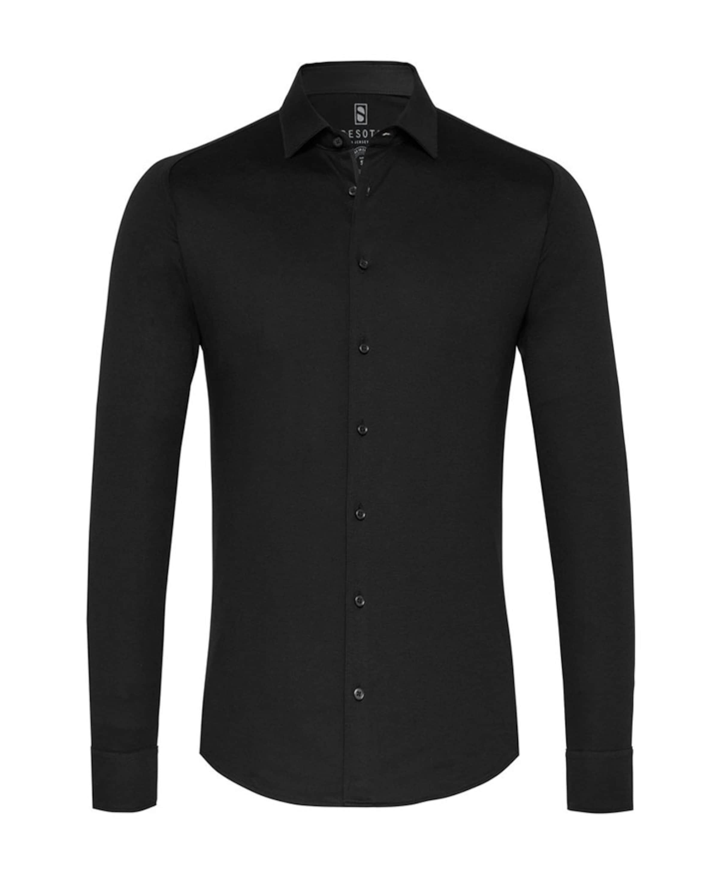 Heren overhemd lange mouw zwart