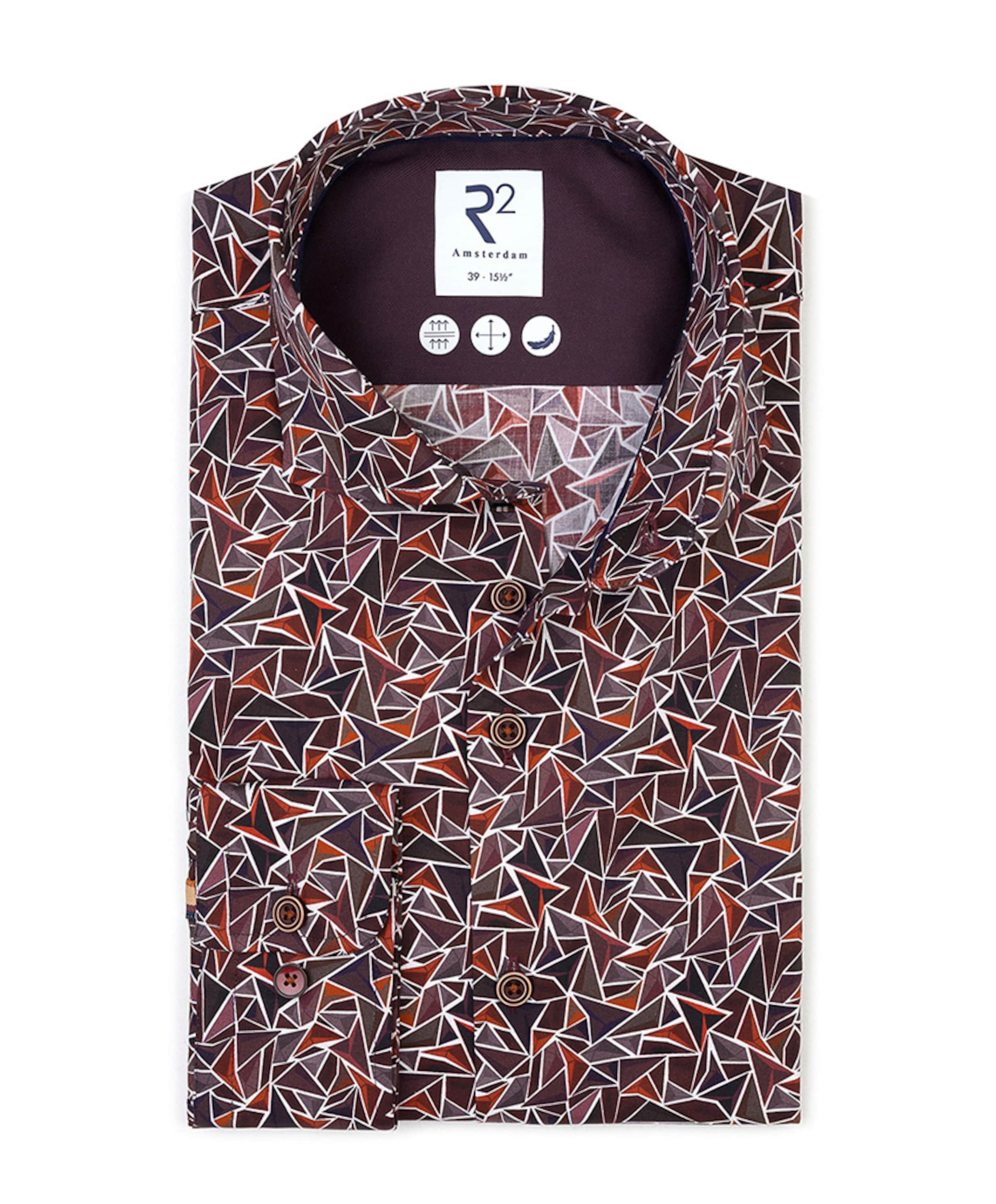 Overhemd lange mouw bordeaux