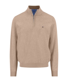 Heren trui met rits beige