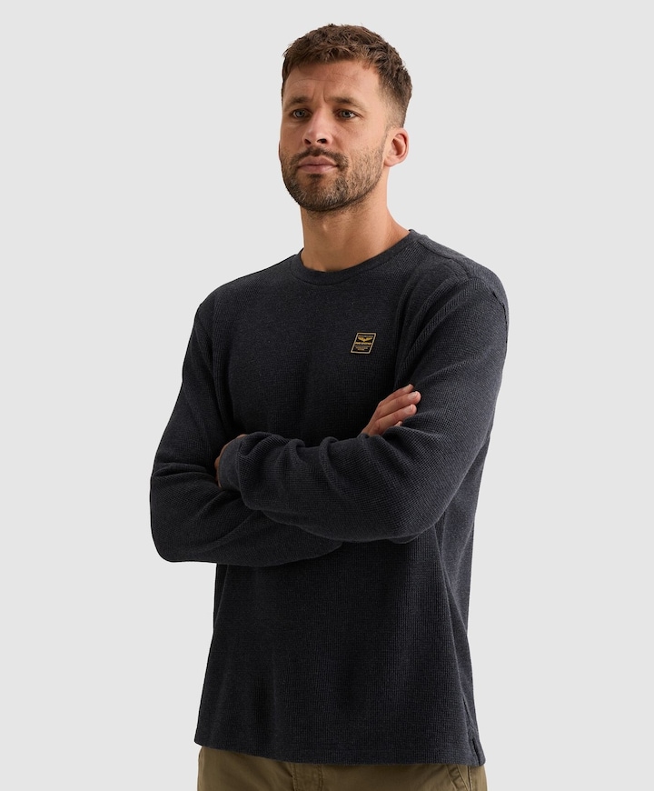 Heren longsleeve blauw