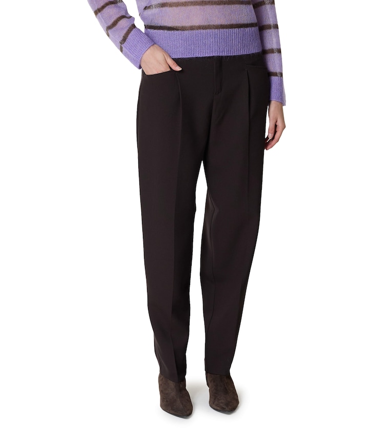 Mara Momfit Pleat dames broek bruin
