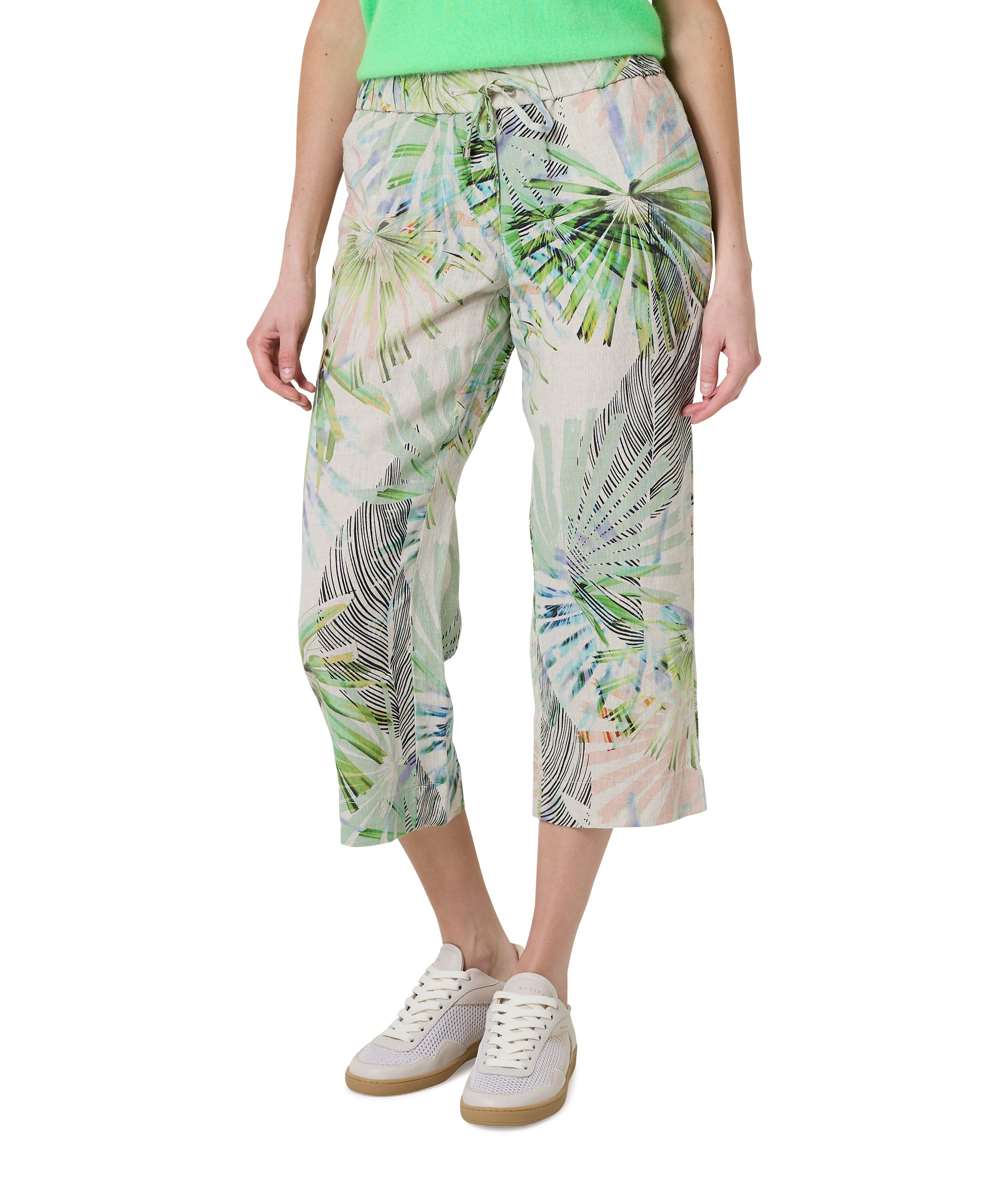 Pia Wide Leg 3/4 dames broek groen