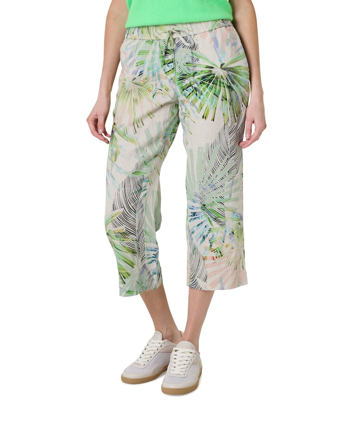 Pia Wide Leg 3/4 dames broek groen