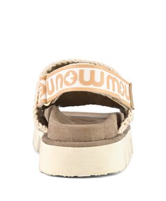 Bio sandal suede&leather -logo dames sandalen beige