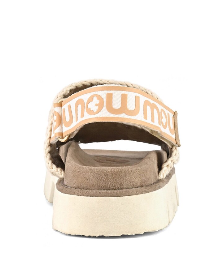 Bio sandal suede&leather -logo dames sandalen beige