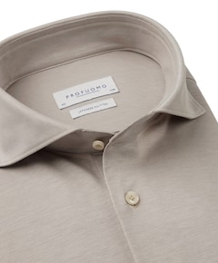 Heren overhemd lange mouw beige