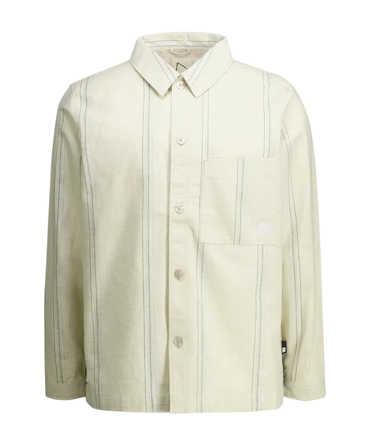 Heren overhemd lange mouw beige