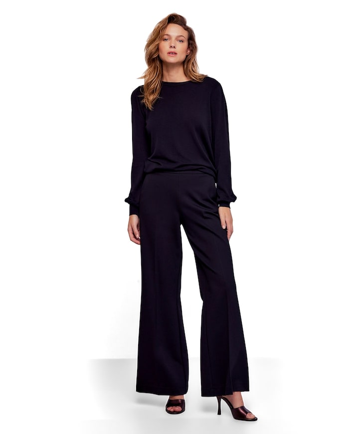 Trousers boot cut punto milano (4s2197) zwart