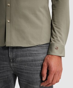 Heren overhemd lange mouw groen