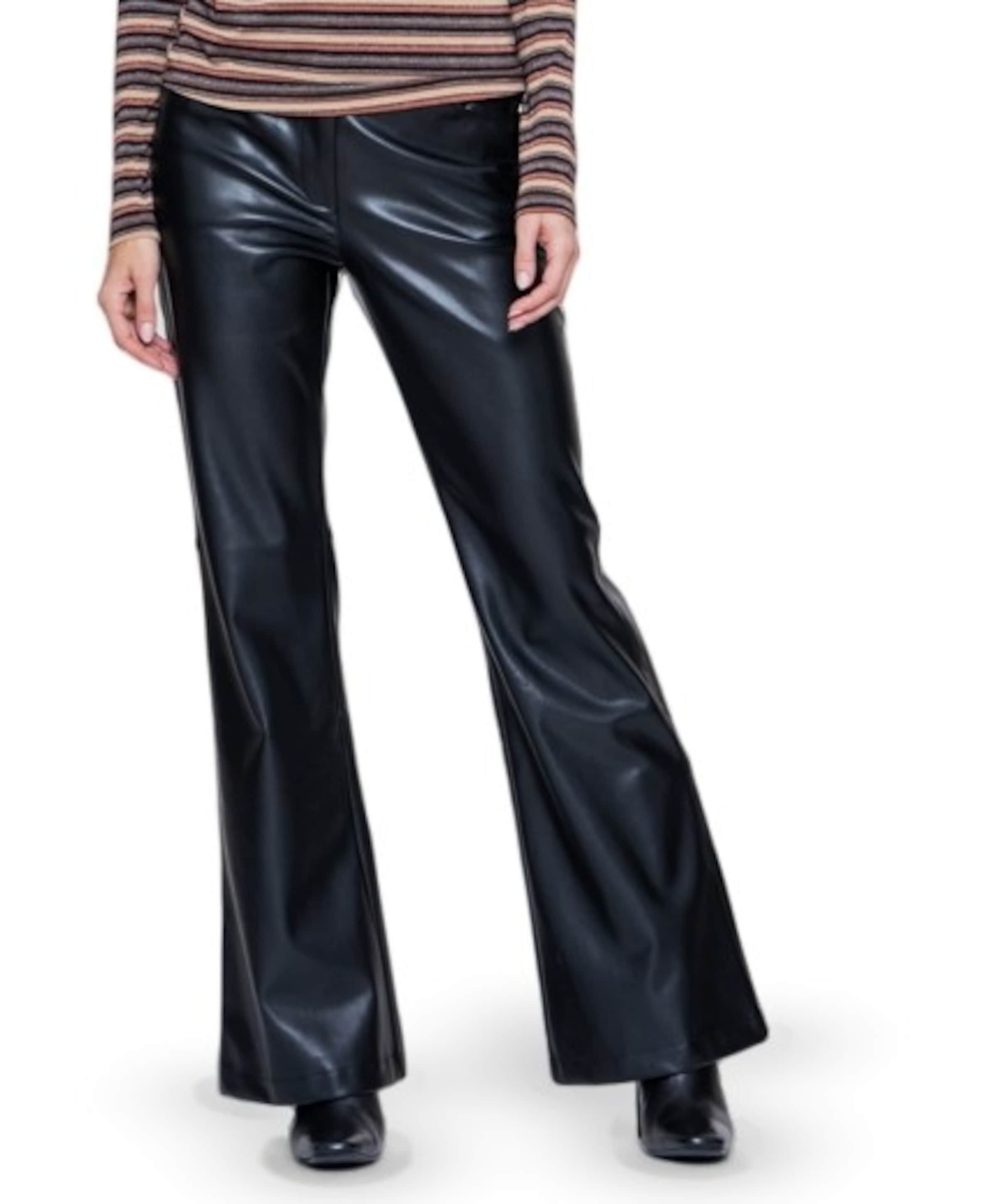 Pants PU flair dames broek zwart