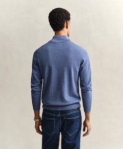 Heren trui met rits blauw