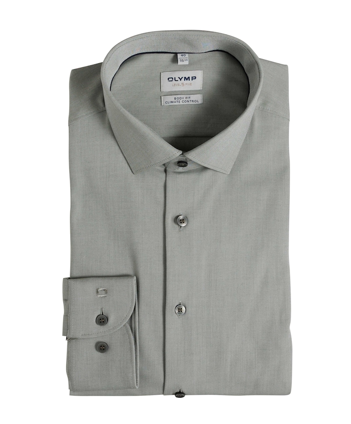 Heren overhemd lange mouw groen