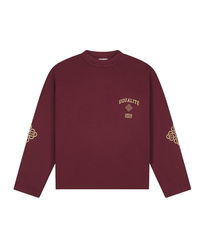 Uniseks longsleeve bordeaux