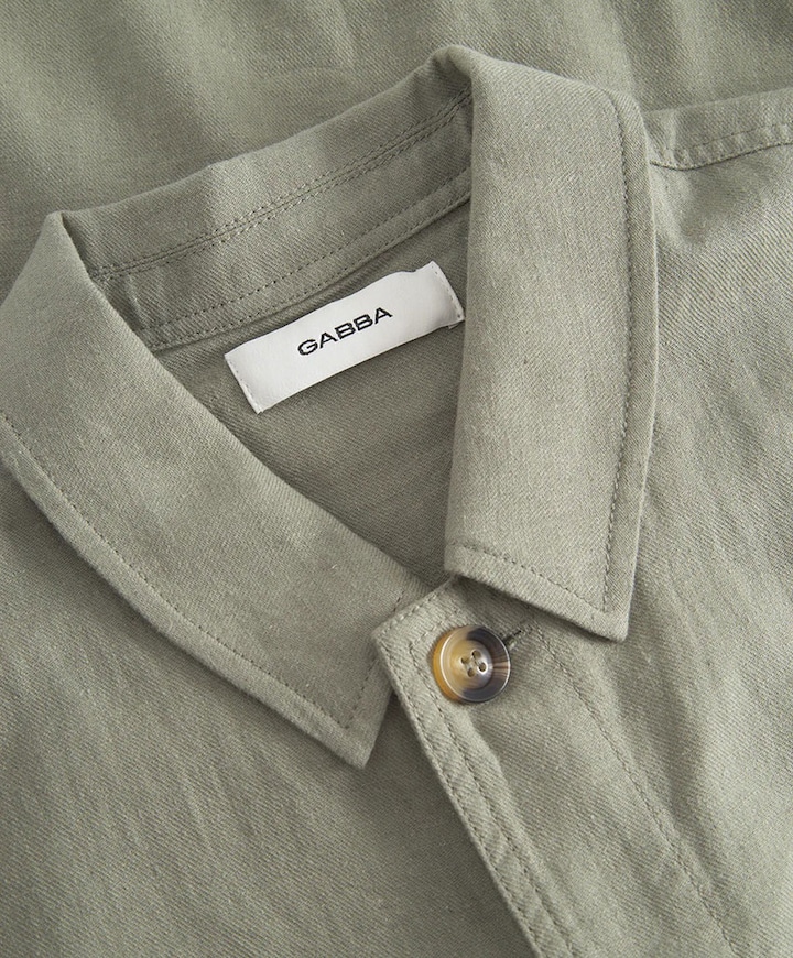 Heren overhemd lange mouw groen