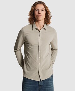 Heren overhemd lange mouw grijs