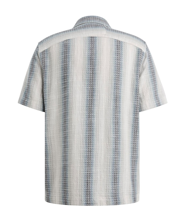 Heren overhemd korte mouw blauw