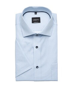 Heren overhemd korte mouw blauw