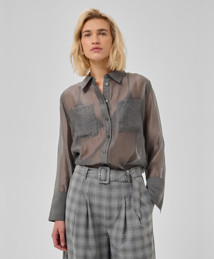 Dames blouse grijs