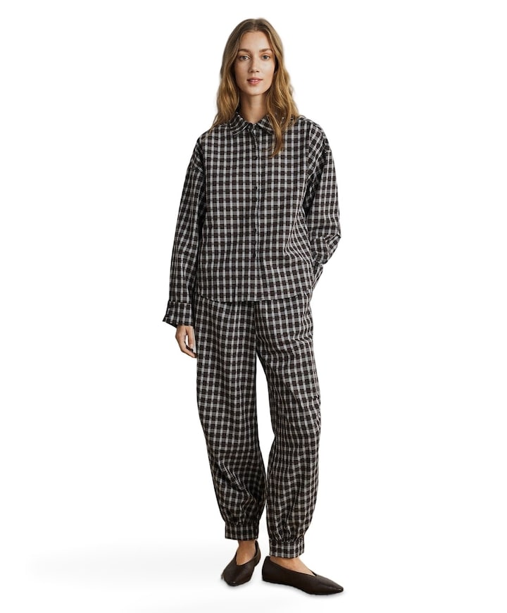 MSCHCarola Balloon CHK dames broek bruin