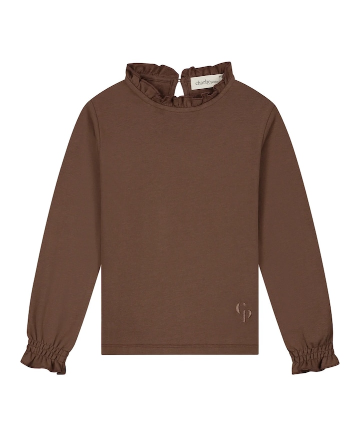 Meisjes longsleeve bruin