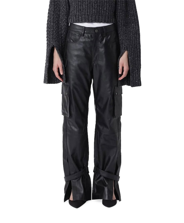 Marie Leather broek zwart