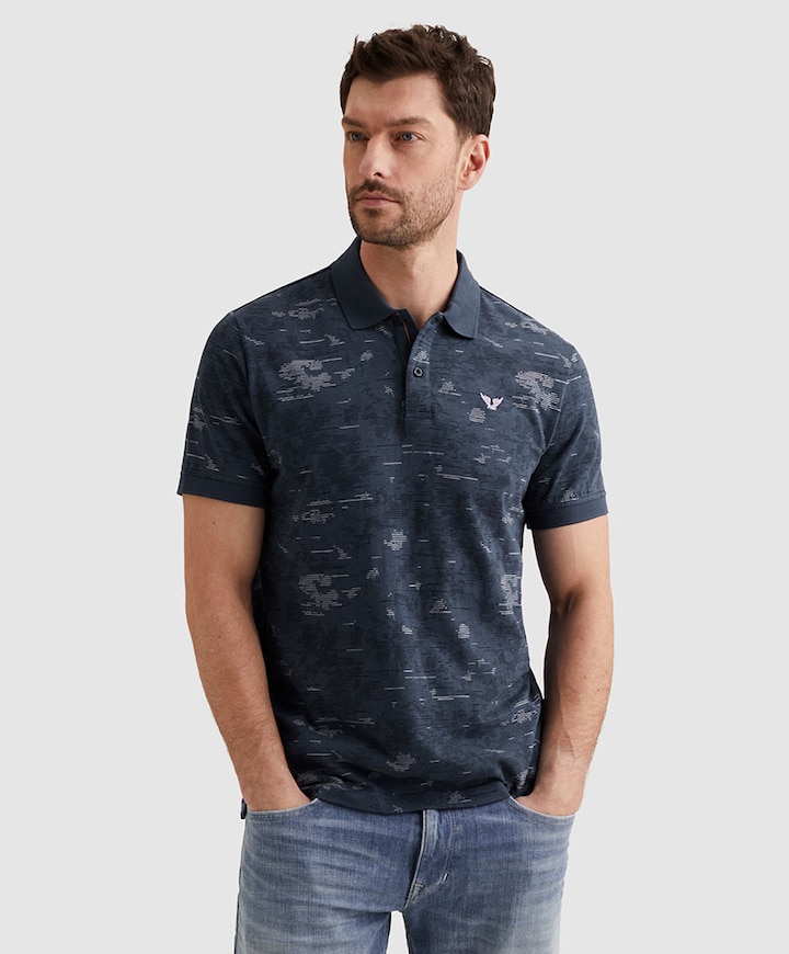 Heren polo blauw