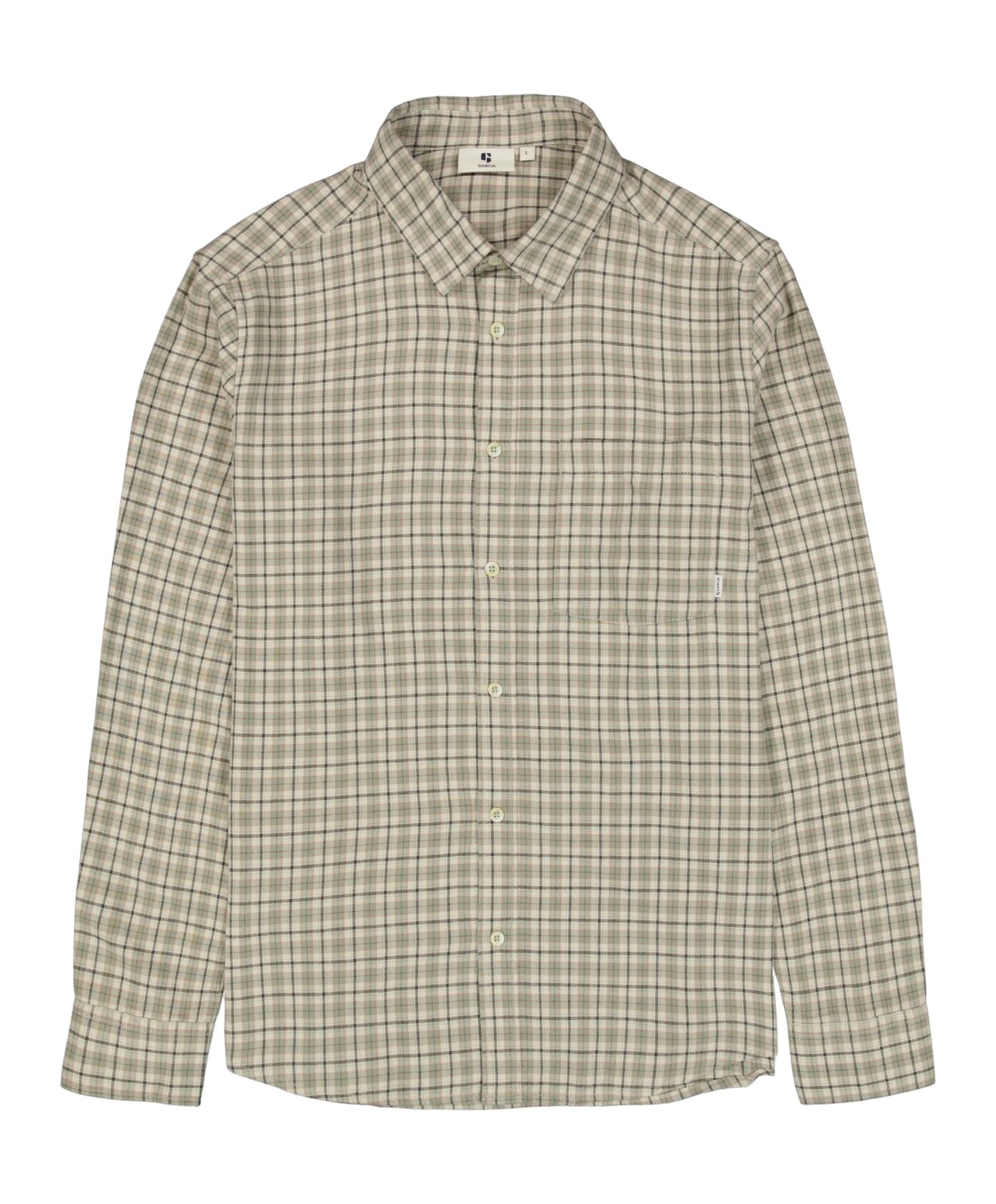 Heren overhemd lange mouw beige