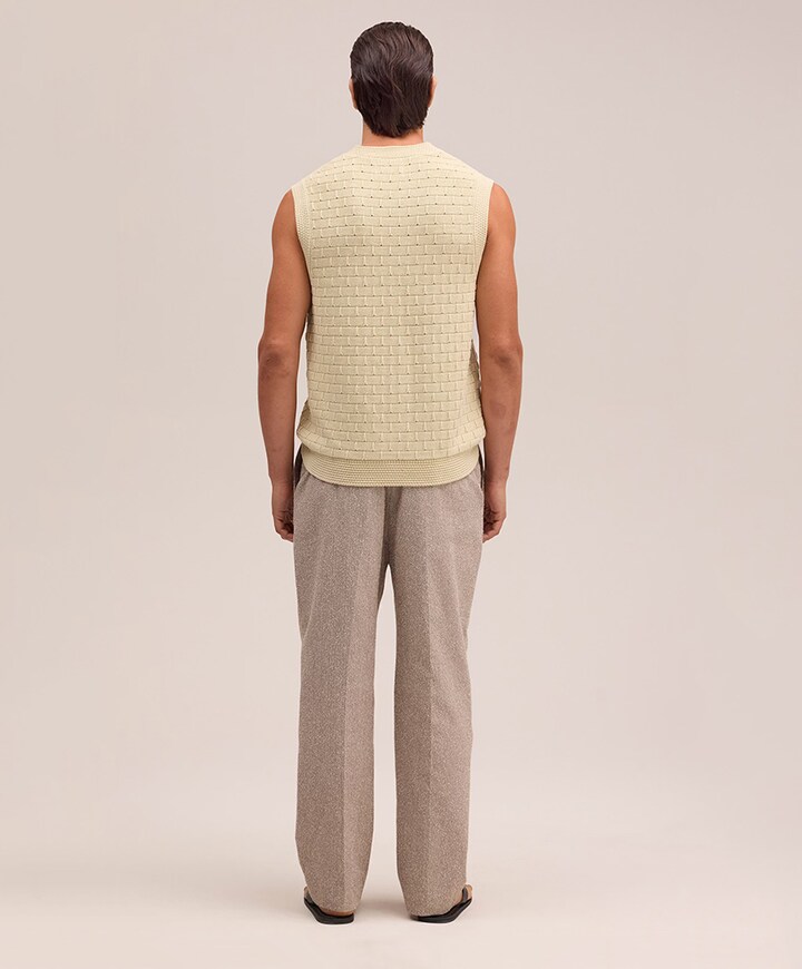 Heren gilet ecru