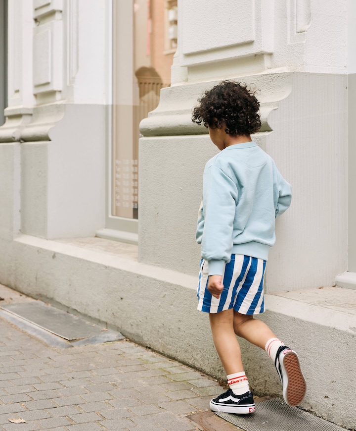 Stripes jongens korte broek blauw