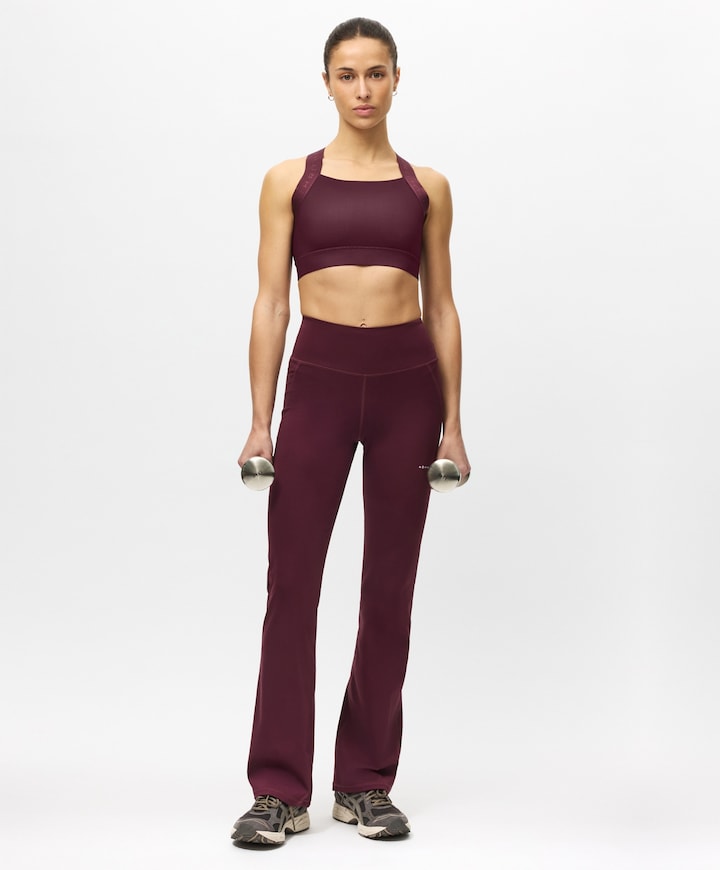 Flattering High Waist Pants dames tights bordeaux