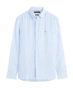 Heren overhemd lange mouw blauw