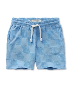 Shorts terry block jongens korte broek blauw