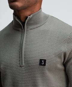 Heren trui met rits groen