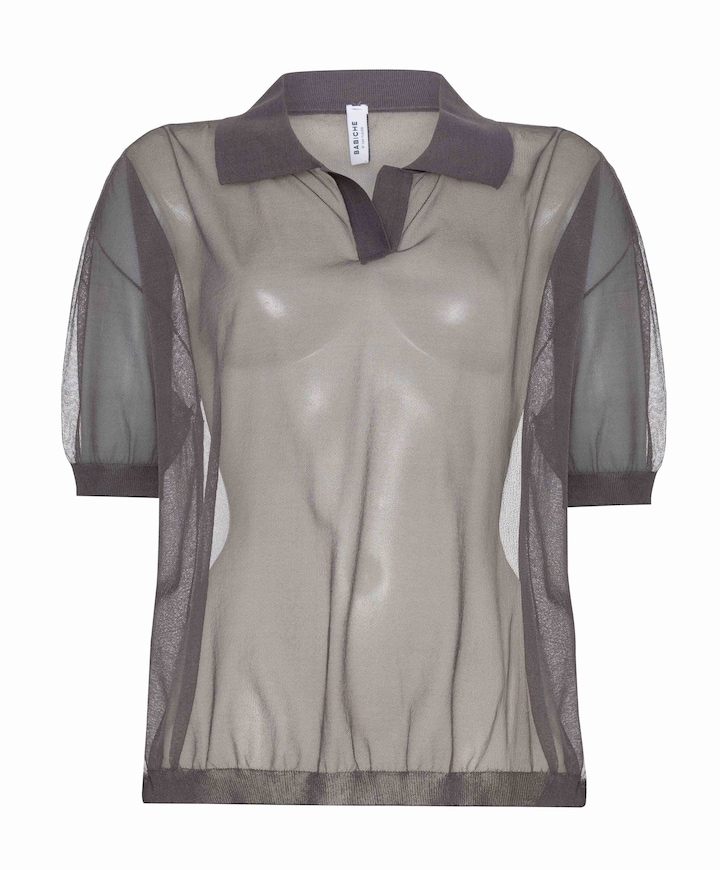 Dames polo grijs
