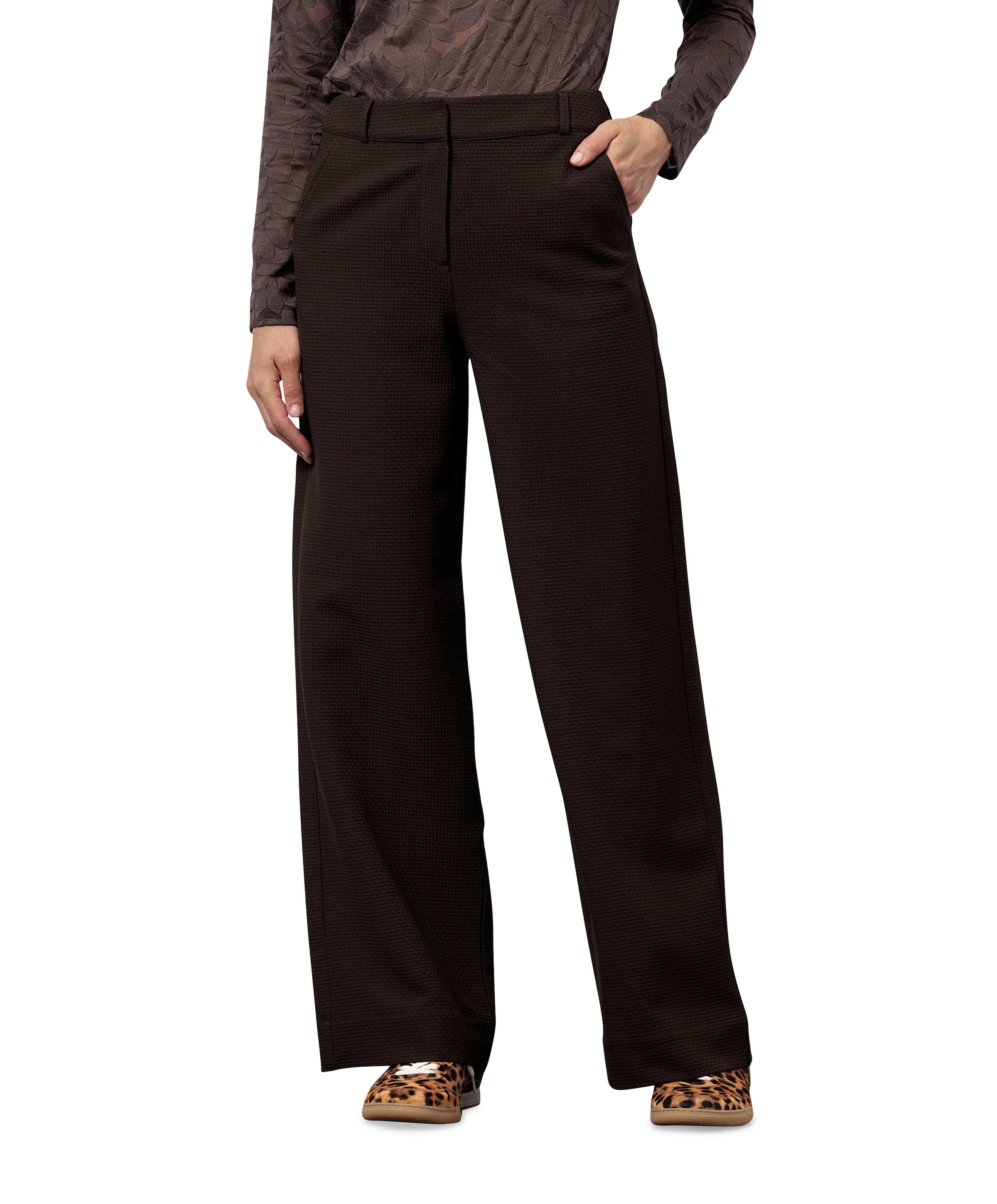 Lexie waffle broek bruin